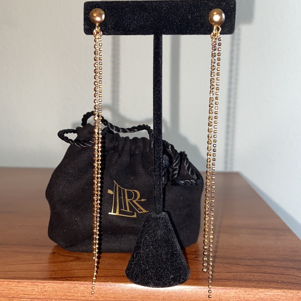 Lisa Robertson Bronze Gold Long Beaded Earrings